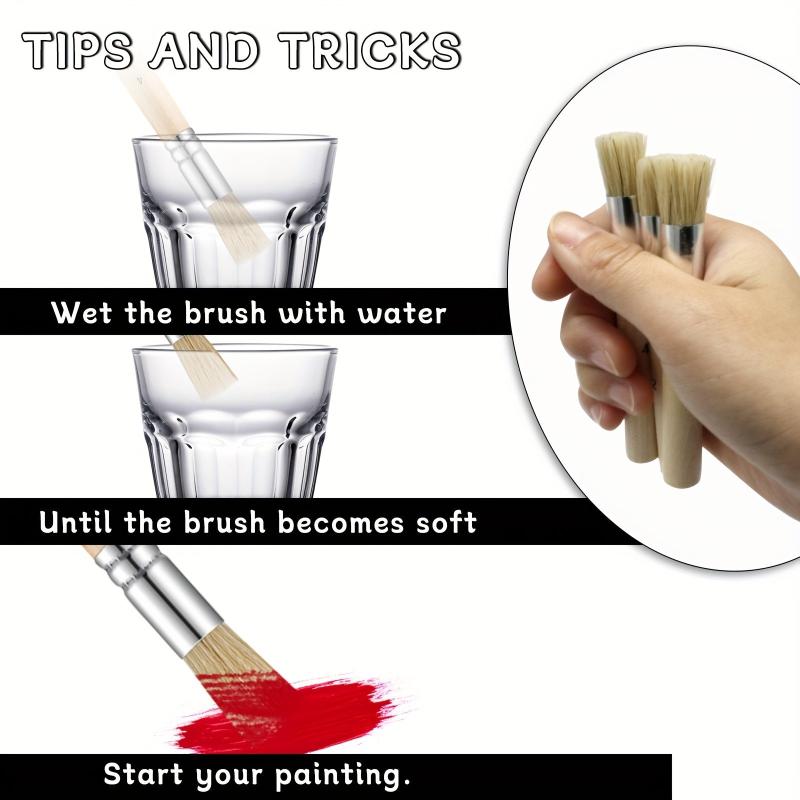 6pcs Painting Pen Set Art Painting Acrylic Watercolor Brush Wooden Bristle Brush