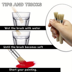 6pcs Painting Pen Set Art Painting Acrylic Watercolor Brush Wooden Bristle Brush