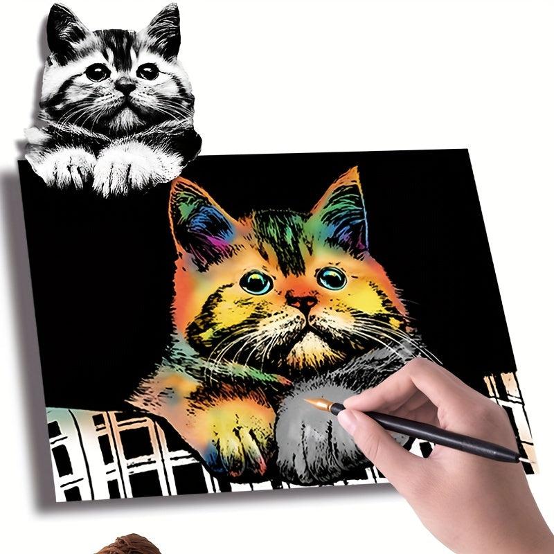 4pcs Scratch Art For Kids Rainbow Scratch Paper Christmas Gift