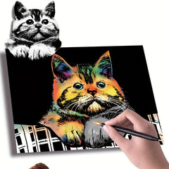 4pcs Scratch Art For Kids Rainbow Scratch Paper Christmas Gift