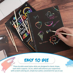50pcs Bamboo Stick Pen for Scratching Art Handwriting Tool