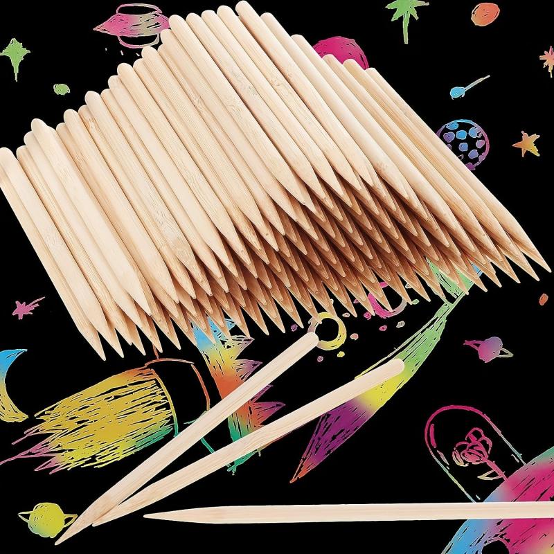 50pcs Bamboo Stick Pen for Scratching Art Handwriting Tool