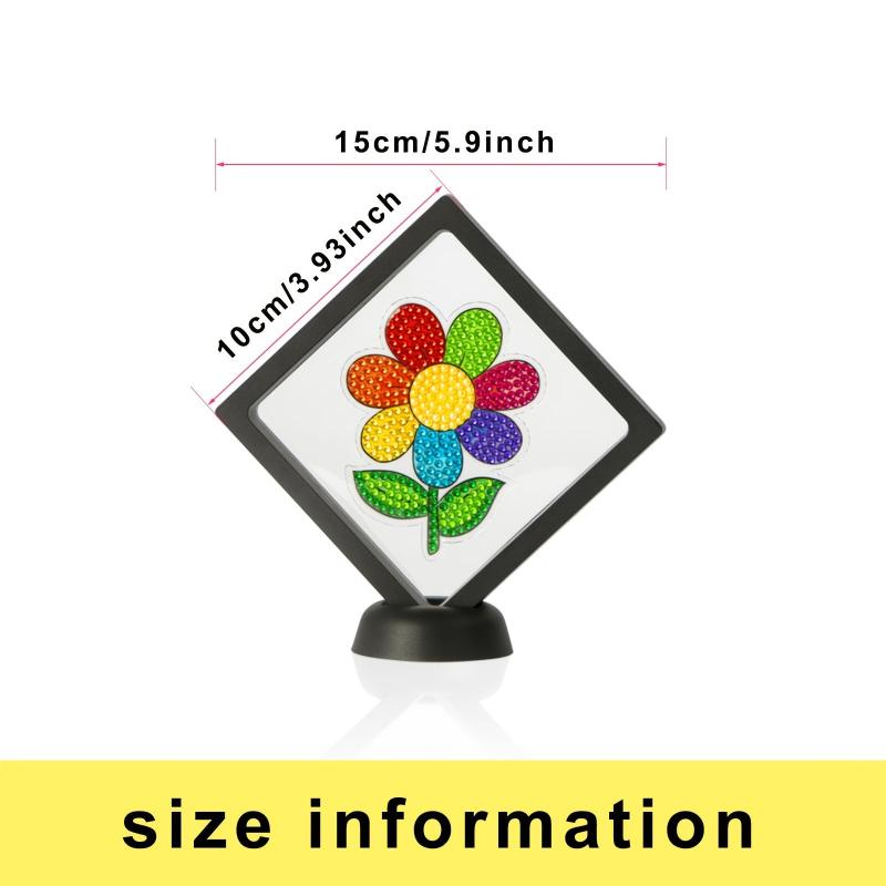 1pc Framed DIY Diamond Painting Ornament Colorful Flowers Craft