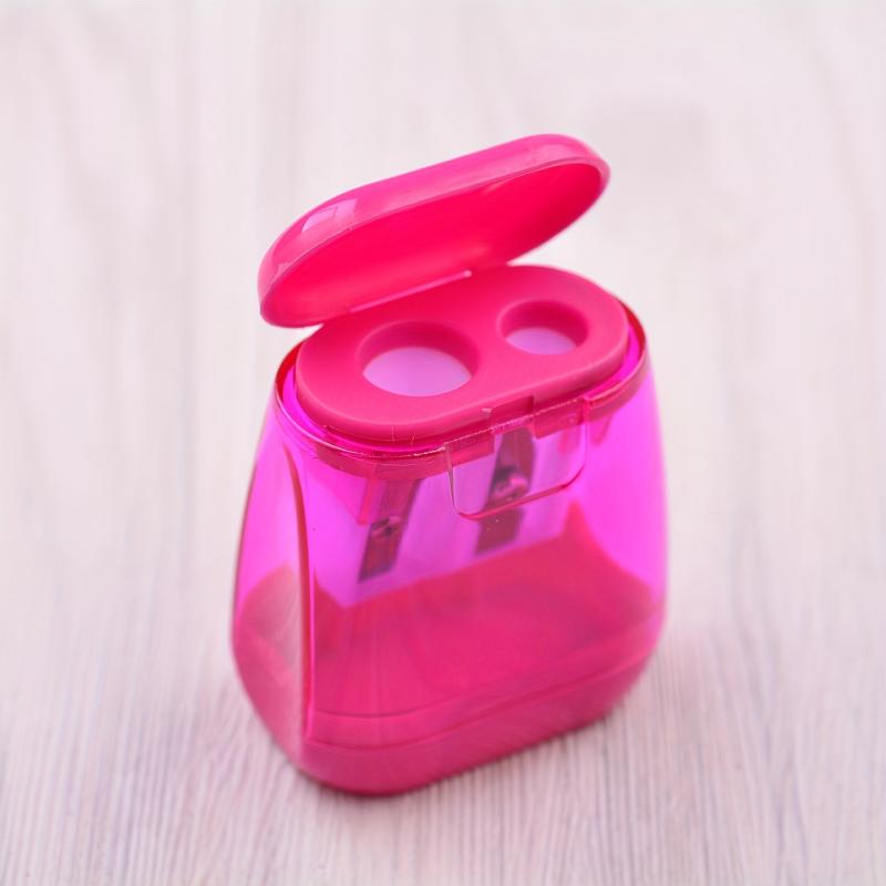 Compact Double Hole Sharpener With Lid for Travel School Office