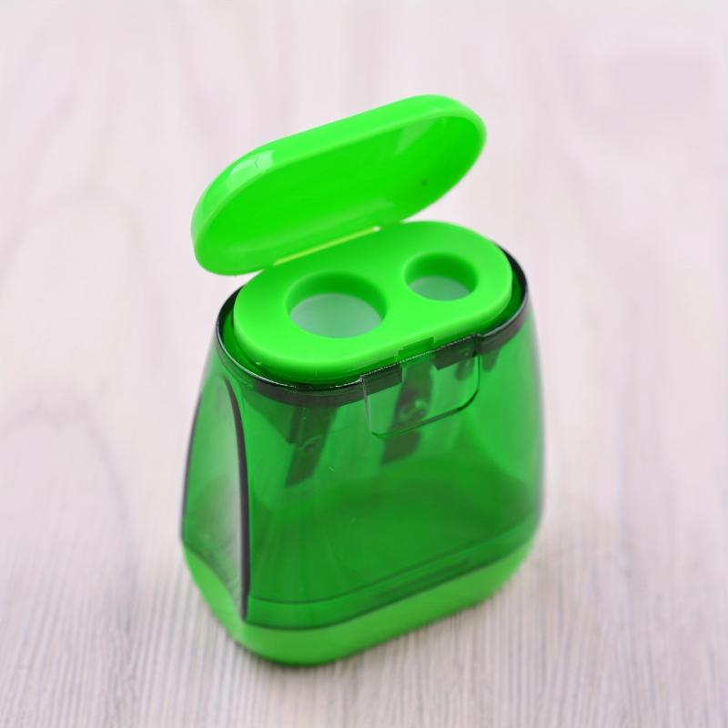 Compact Double Hole Sharpener With Lid for Travel School Office