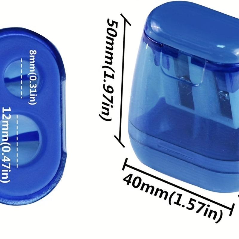 Compact Double Hole Sharpener With Lid for Travel School Office