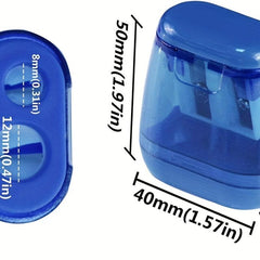 Compact Double Hole Sharpener With Lid for Travel School Office
