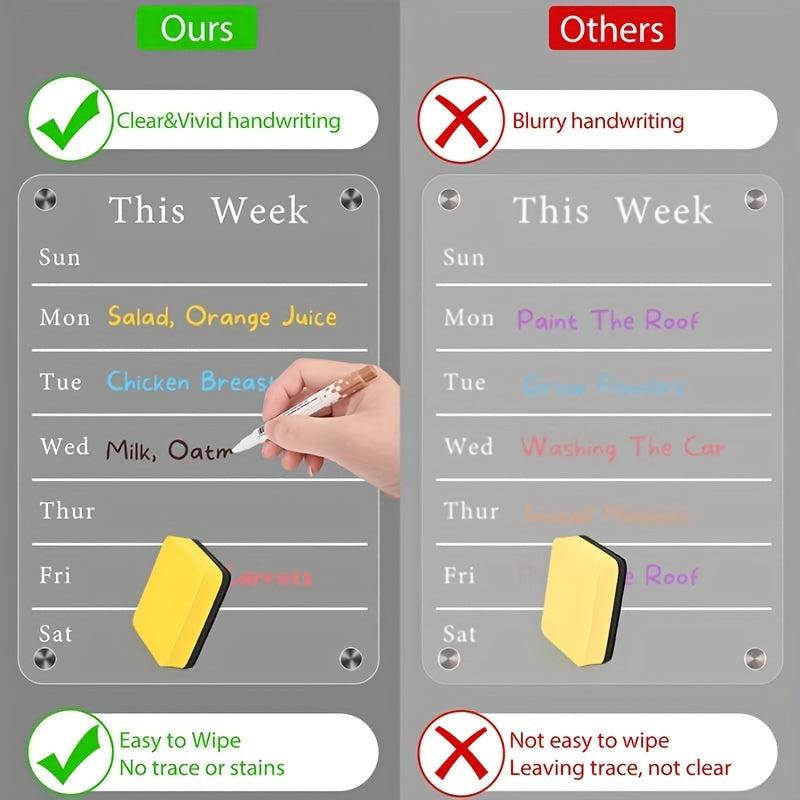 CuBalia Magnetic Calendar & Blank Board For Refrigerator - 2pcs