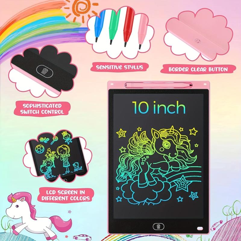 Colorful LCD Writing Tablet for Kids, Erasable Doodle Board