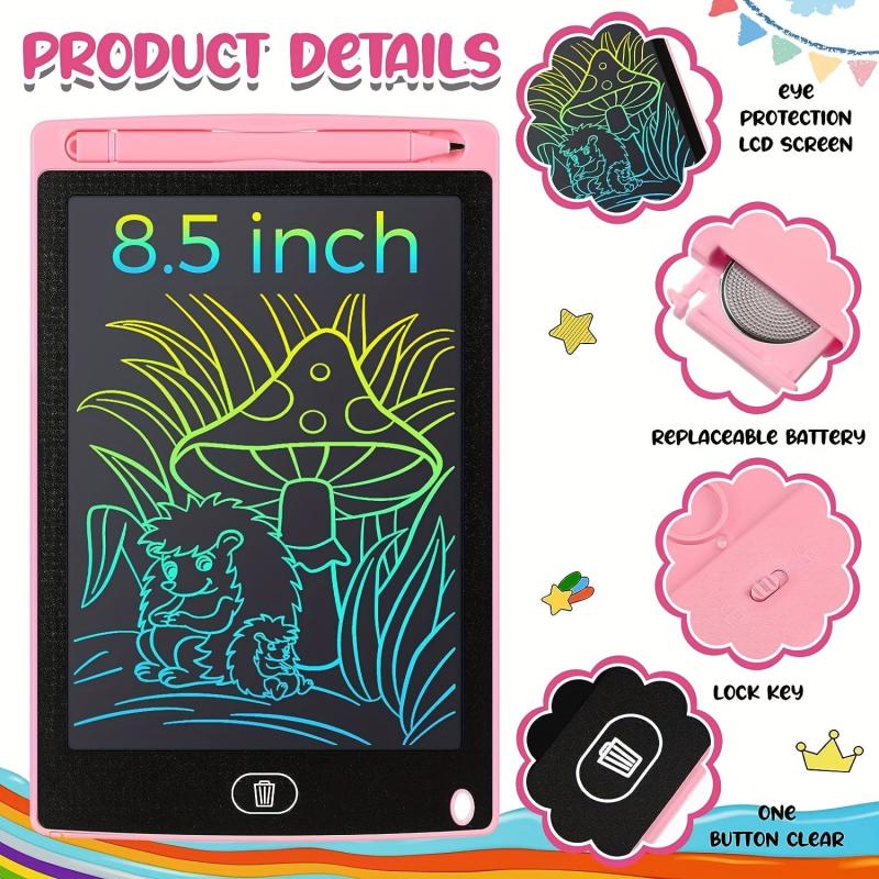 Colorful LCD Writing Tablet for Kids, Erasable Doodle Board