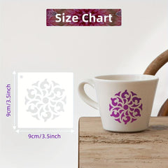 Mandala Style Reusable Stencil Template Kit for Painting - 8.89x8.89 cm