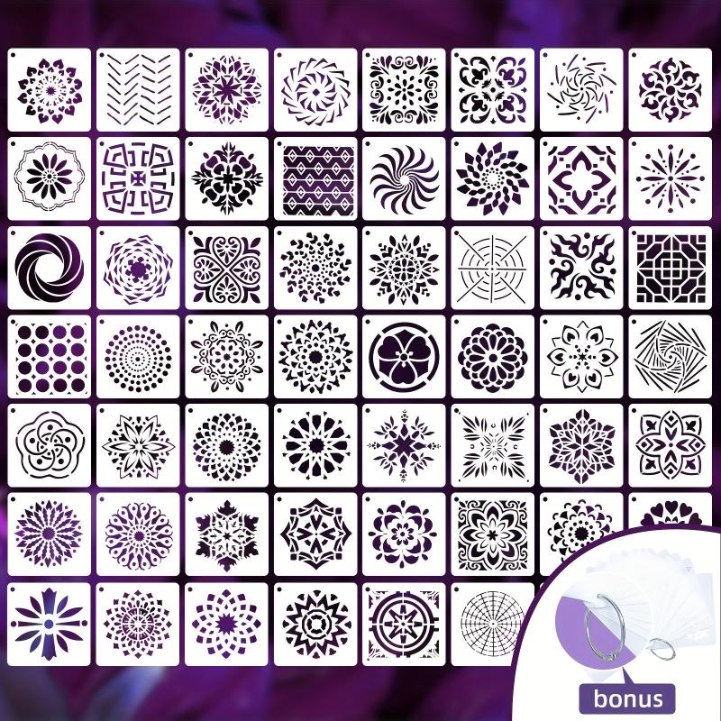 Mandala Style Reusable Stencil Template Kit for Painting - 8.89x8.89 cm