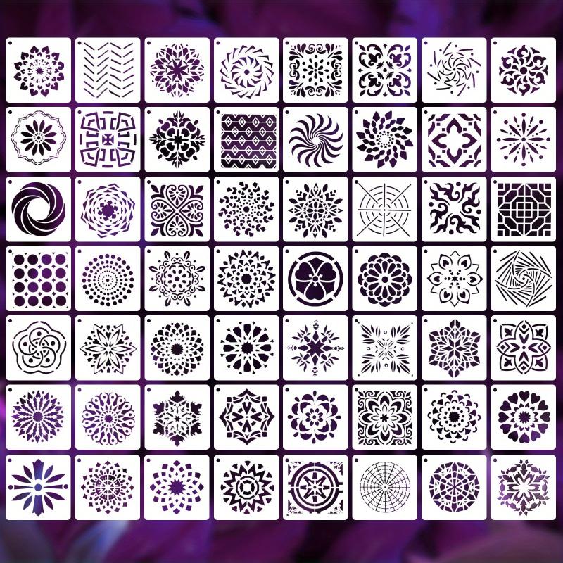 Mandala Style Reusable Stencil Template Kit for Painting - 8.89x8.89 cm