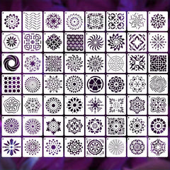 Mandala Style Reusable Stencil Template Kit for Painting - 8.89x8.89 cm