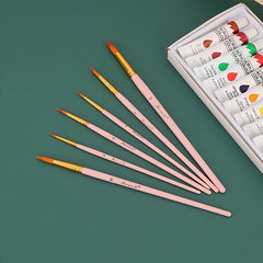 6 Macaron Series Paint Brushes Set Art Pigment Pen Set
