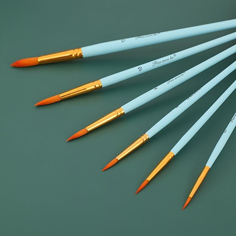 6 Macaron Series Paint Brushes Set Art Pigment Pen Set