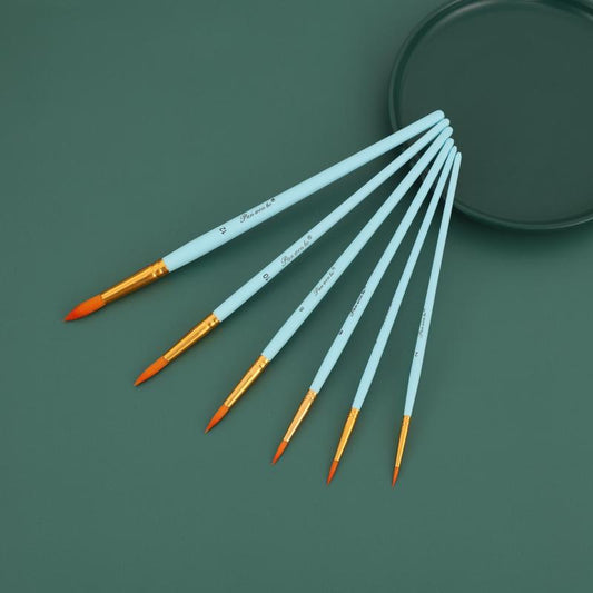 6 Macaron Series Paint Brushes Set Art Pigment Pen Set