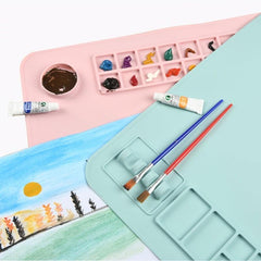 Silicone Craft Mat with Water Cup and Paint Holder - Resin Mat for DIY Projects