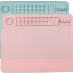 Silicone Craft Mat with Water Cup and Paint Holder - Resin Mat for DIY Projects