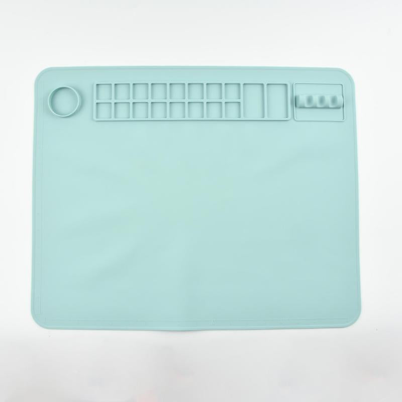 Silicone Craft Mat with Water Cup and Paint Holder - Resin Mat for DIY Projects