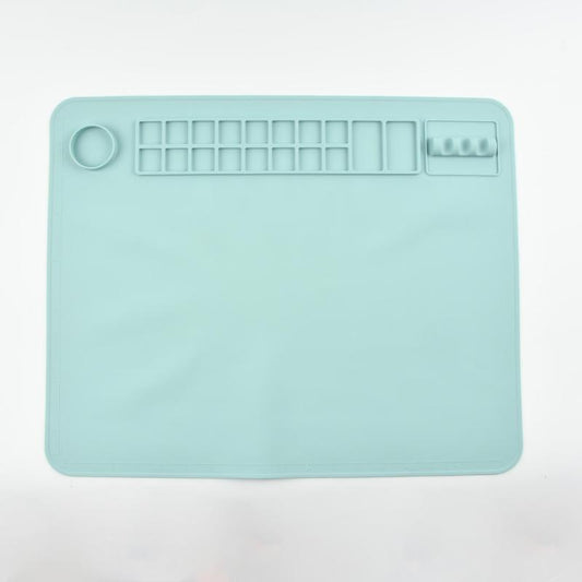 Silicone Craft Mat with Water Cup and Paint Holder - Resin Mat for DIY Projects