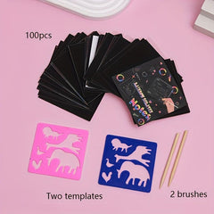 100pcs Rainbow Scratch Off Craft Kit for Kids DIY Party Favor Birthday Christmas