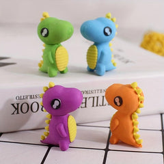 4 Pcs Dinosaur Pencil Eraser Set Kids School Supplies