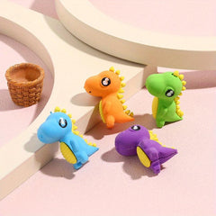 4 Pcs Dinosaur Pencil Eraser Set Kids School Supplies