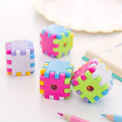 Colorful Cartoon Tesseract Pencil Sharpener for Kids & Students