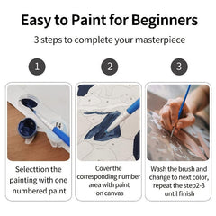 Acrylic Painting Set, Paint By Numbers Kit for Beginners, Home Wall Decor