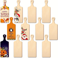 12pcs Unfinished DIY Mini Cutting Board Wooden Cooking Butcher