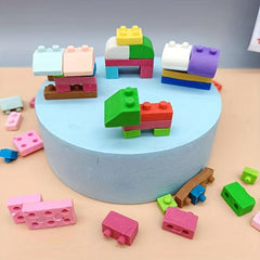 Gingham Eraser Student Stationery Gift Building Block Eraser DIY