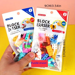 Gingham Eraser Student Stationery Gift Building Block Eraser DIY