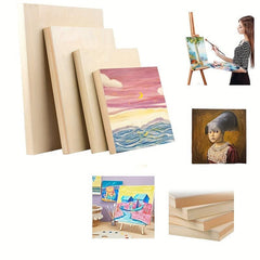 Unfinished Wood Canvas Panels Kit for Painting Art & Crafts
