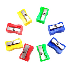 7pcs Plastic Rectangular Pencil Sharpener Student Supplies Mini Pencil Sharpener