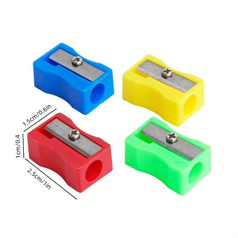 7pcs Plastic Rectangular Pencil Sharpener Student Supplies Mini Pencil Sharpener