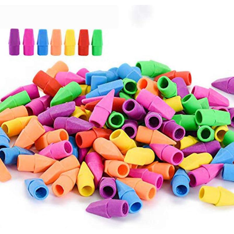 120pcs Pencil Erasers Cap Eraser Studying Supplies 8 Colors