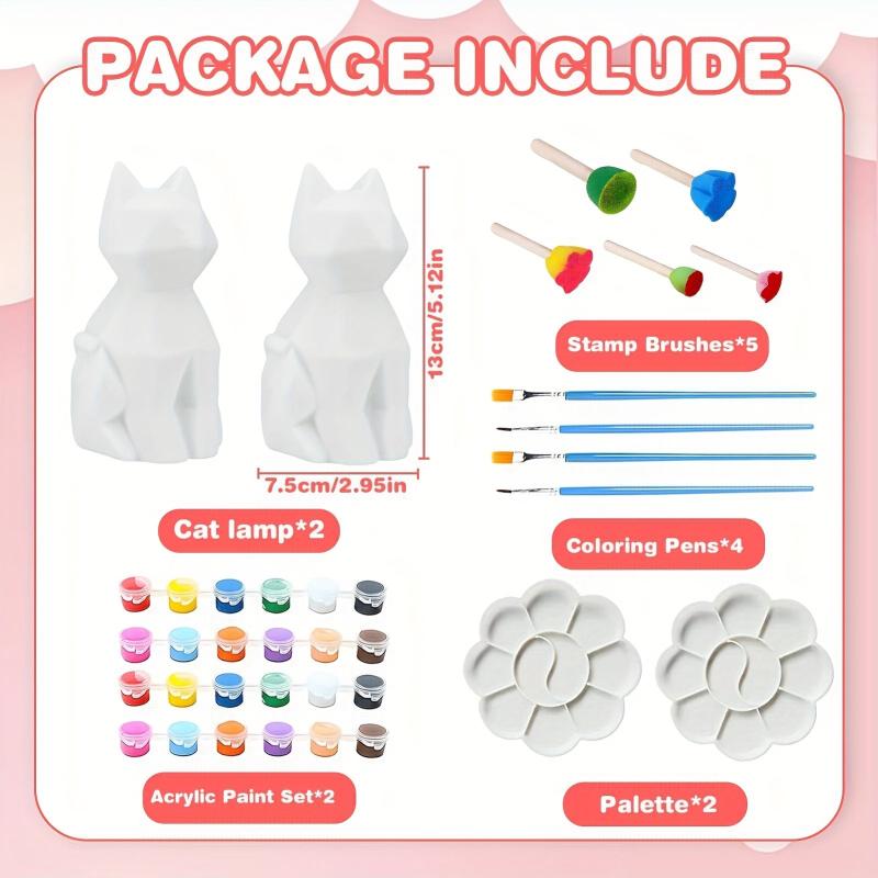 DIY Cat Lamp Art Kit 2 Cat Arts And Crafts Paint Projects