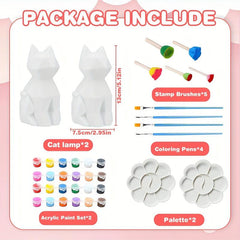 DIY Cat Lamp Art Kit 2 Cat Arts And Crafts Paint Projects