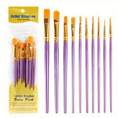 20 Piece Paint Brush Set for Acrylic Watercolor Face Painting Canvas Rock Art