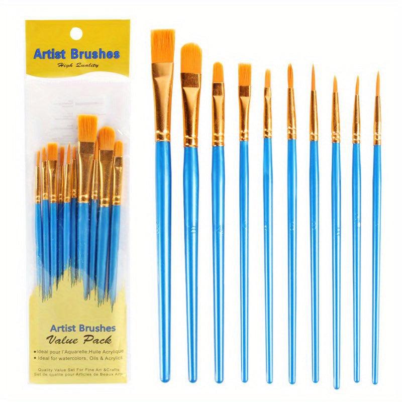 20 Piece Paint Brush Set for Acrylic Watercolor Face Painting Canvas Rock Art