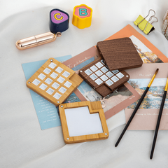 Children's Wooden Watercolor Paint Box with 15 Grids