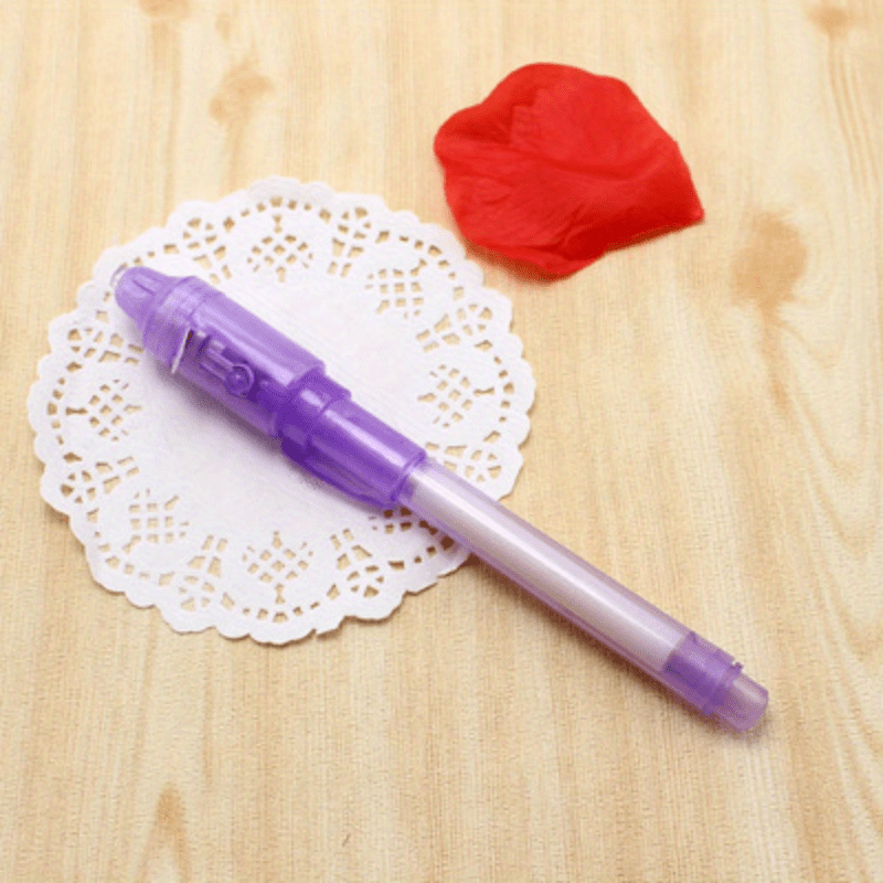 Luminous Pen Magic Purple 2 In 1 UV Light Combo Drawing Invisible Ink Pen