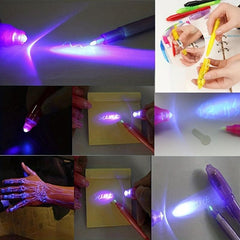 Luminous Pen Magic Purple 2 In 1 UV Light Combo Drawing Invisible Ink Pen