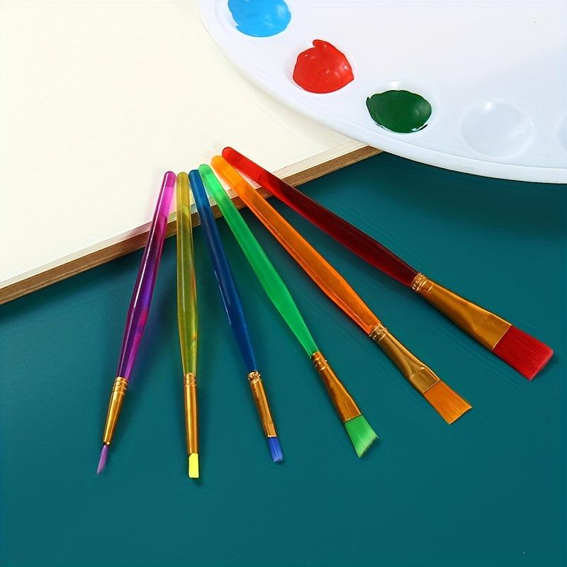 6 Pack Colorful Art Supplies Paint Pens, Brushes, Hooks & More