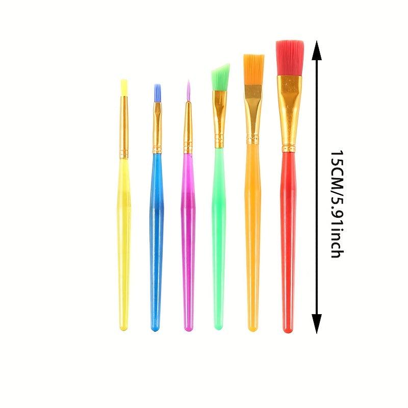 6 Pack Colorful Art Supplies Paint Pens, Brushes, Hooks & More