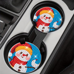 2pcs Acrylic Glass Diamond Painting Car Coasters, DIY Upgrade for GM Parts