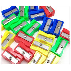 10 Plastic Rectangular Pencil Sharpeners Student Supplies