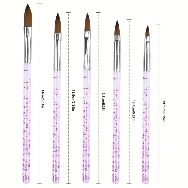 5pcs Nail Art Crystal Pen Set Acrylic Sequin Rod Nail Polish Pen