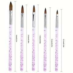 5pcs Nail Art Crystal Pen Set Acrylic Sequin Rod Nail Polish Pen